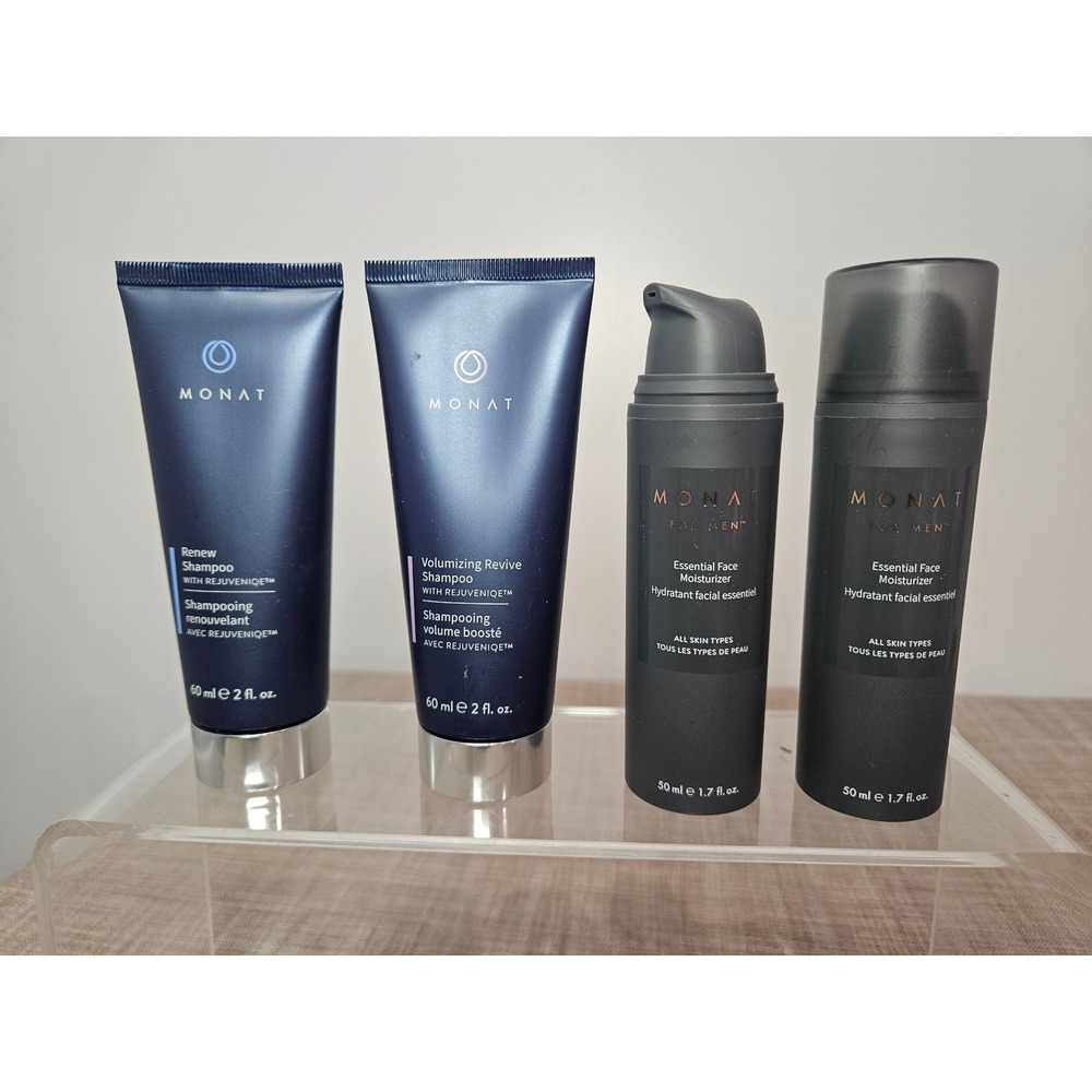 Monat Men Grooming Set Renew & Volumizing Shampoo Essential Face Moisturizer